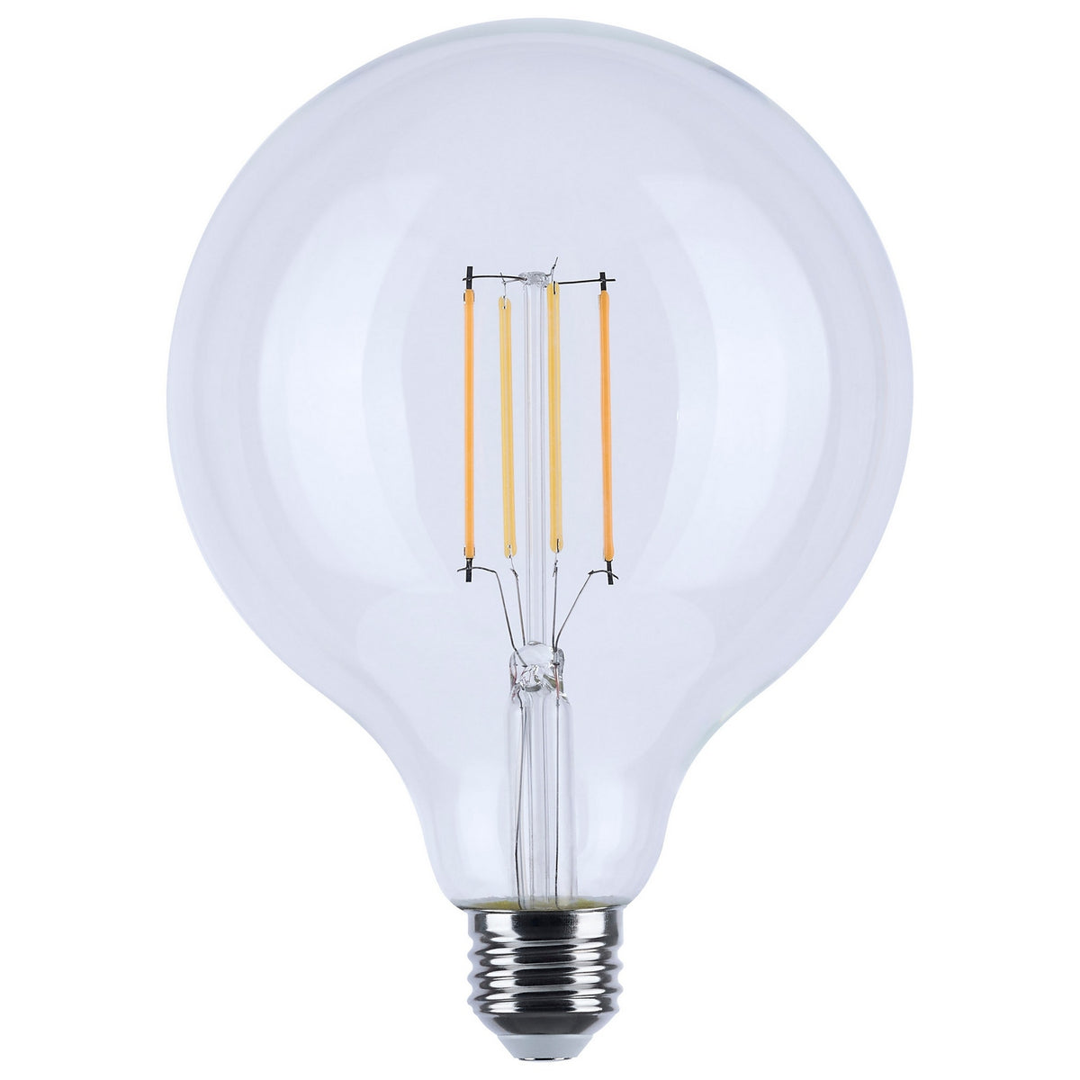 (4-Pack) Satco S12155 8W LED G40 Globe Bulb, E26 Base, 2000K, 800 Lumens, Clear