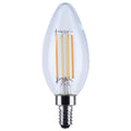 (4-Pack) Satco S12157 4.5W LED B11 Torpedo Bulb, E12 Base, 2000K, 450 Lumens, Clear