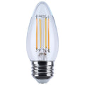 (4-Pack) Satco S12159 4.5W LED B11 Torpedo Bulb, E26 Base, 2000K, 450 Lumens, Clear
