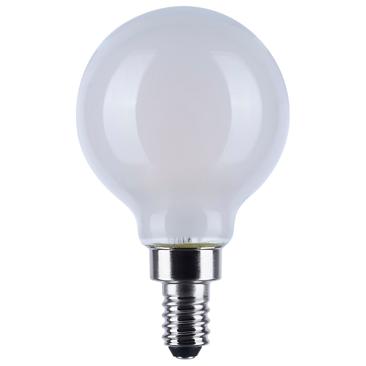 (4-Pack) Satco S12162 4.5W LED G16.5 Globe Bulb, E12 Base, 2000K, 450 Lumens, White