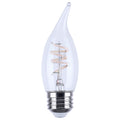 (4-Pack) Satco S12557 4W LED CA11 Candle Bulb, E26 Base, 3000K, 350 Lumens, Clear