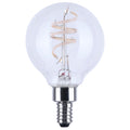 (4-Pack) Satco S12560 4W LED G16.5 Globe Bulb, E12 Base, 2700K, 350 Lumens, Clear