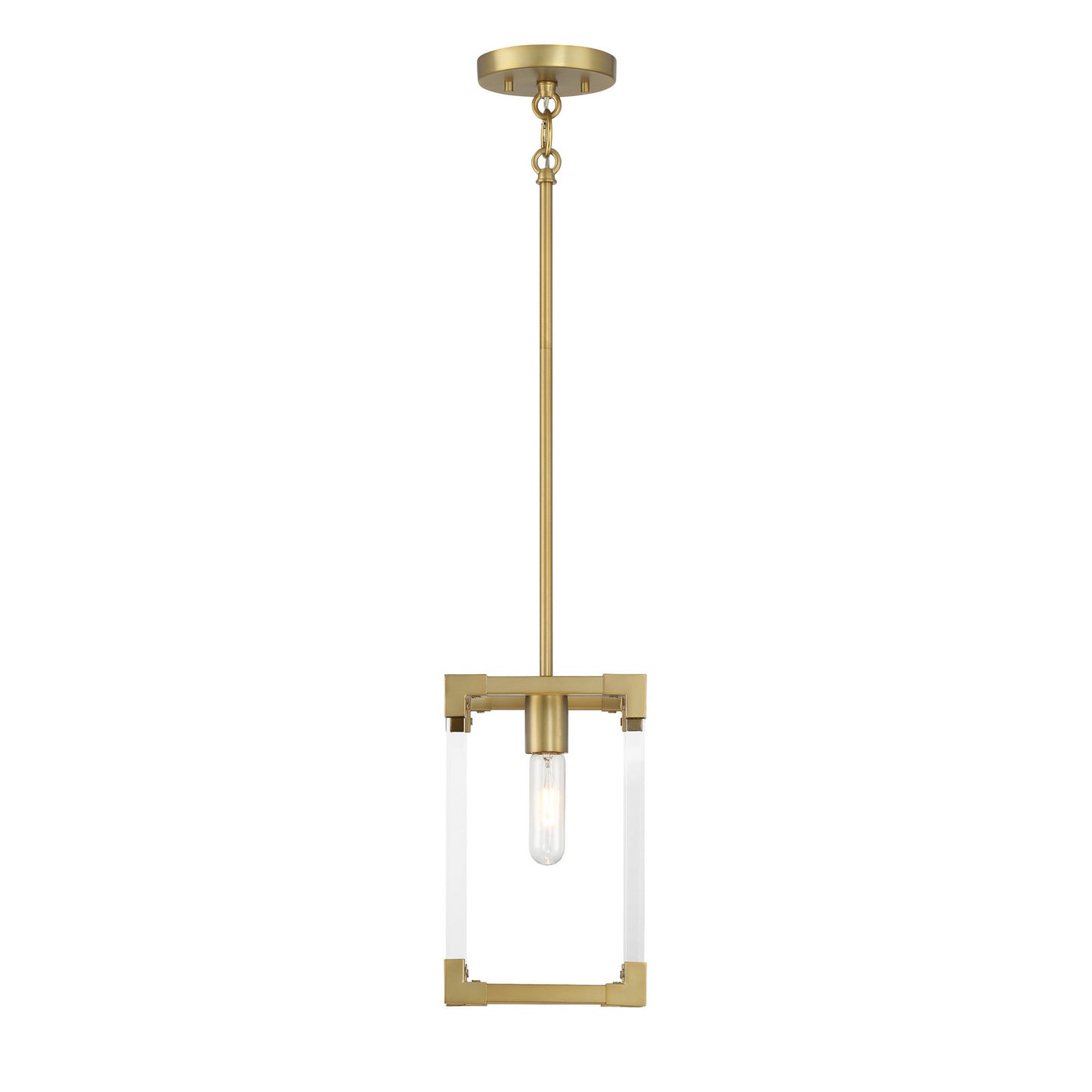 Oro District One Light Mini Pendant in Soft Brass