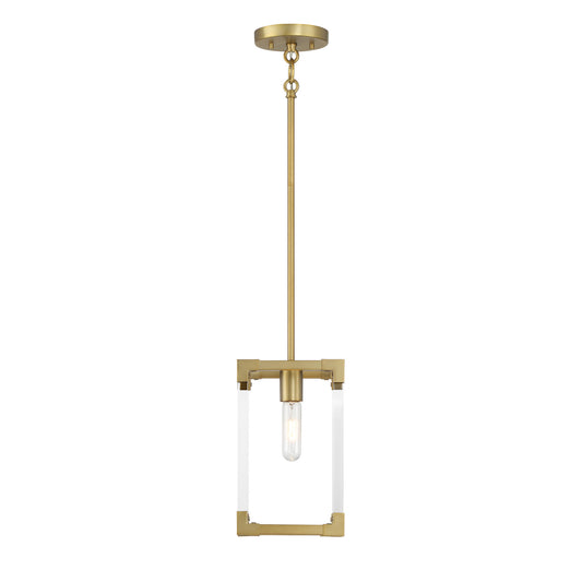 Oro District One Light Mini Pendant in Soft Brass