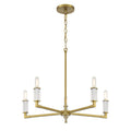 Oro District Five Light Chandelier in Soft Brass
