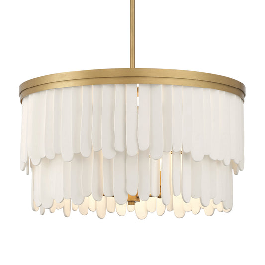 Briscade Nine Light Pendant in Painted Legacy Brass