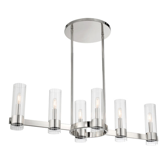 Vernon Place Six Light Island Pendant in Chrome