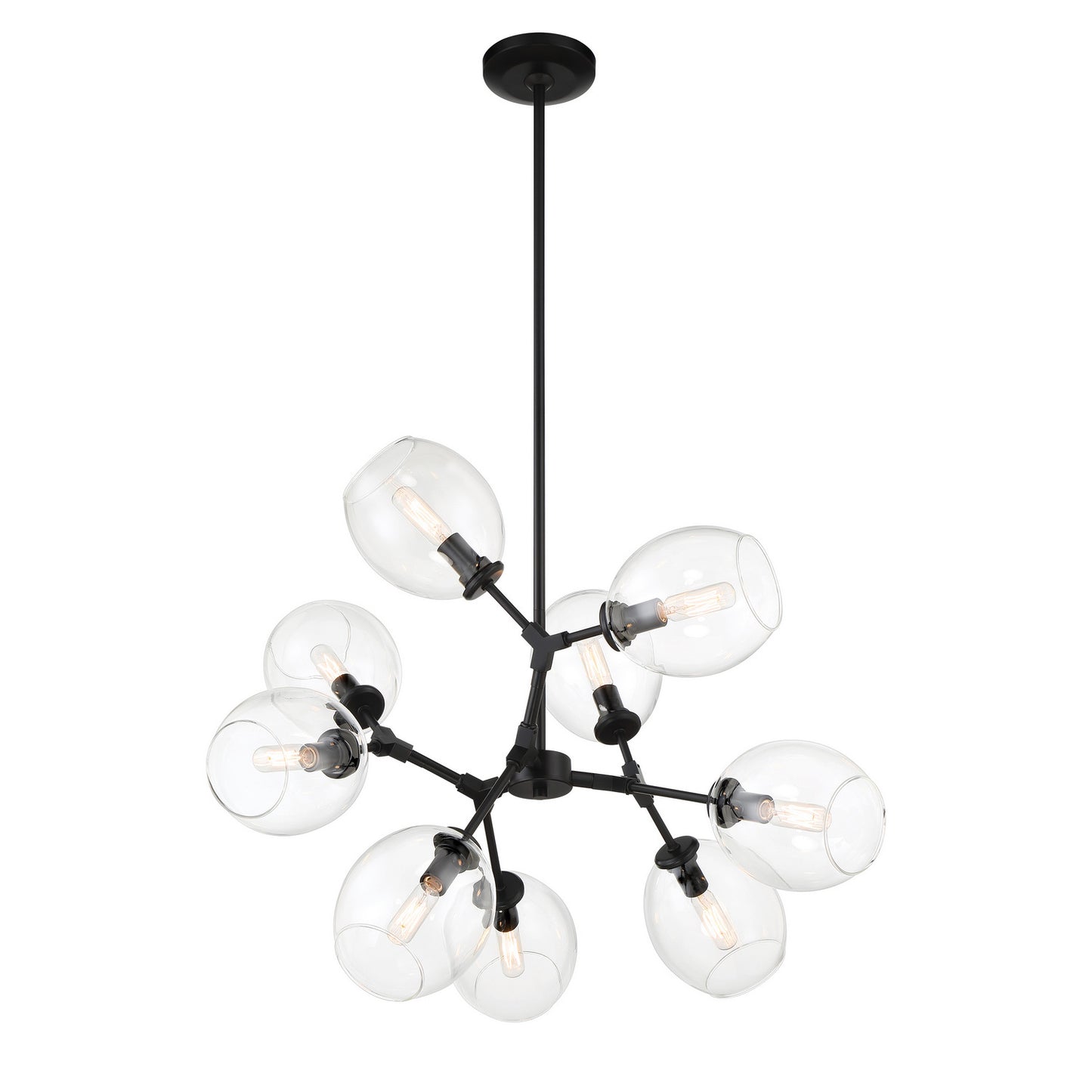 Nexpo Nine Light Chandelier in Coal Black