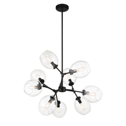Nexpo Nine Light Chandelier in Coal Black