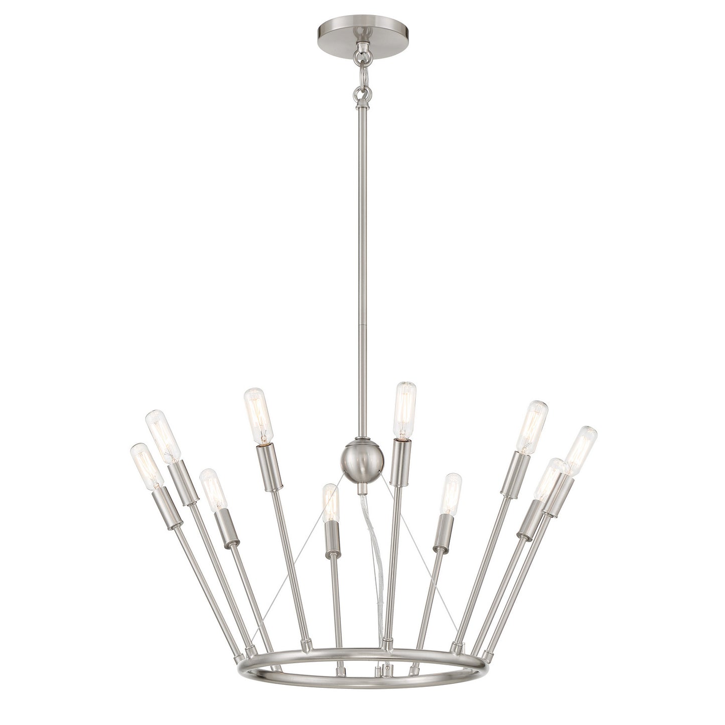 Royalty Ten Light Chandelier in Brushed Nickel