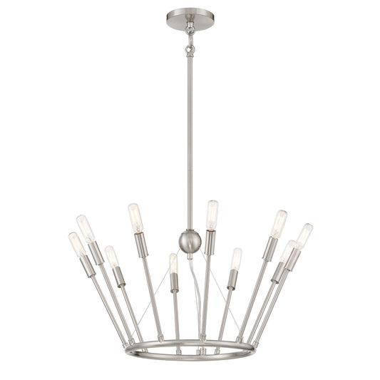 Royalty Ten Light Chandelier in Brushed Nickel