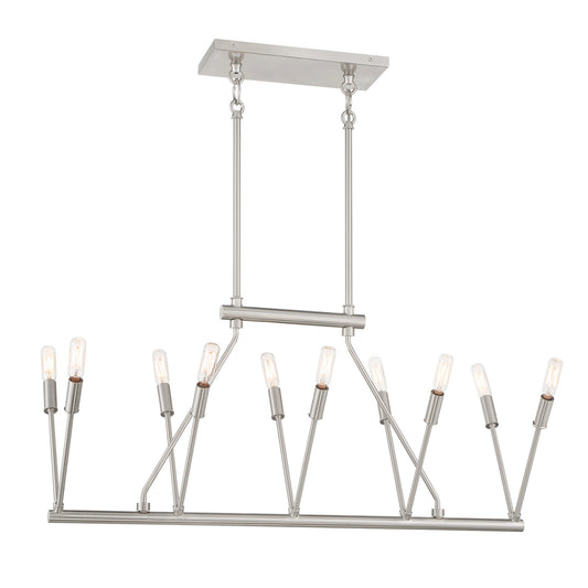 Royalty Ten Light Island Pendant in Brushed Nickel