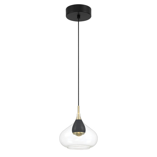 Arabesque LED Mini Pendant in Coal And Brushed Gold