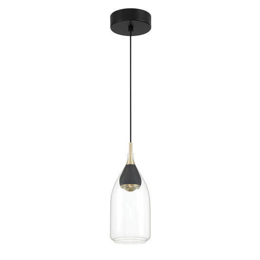 Arabesque LED Mini Pendant in Coal And Brushed Gold