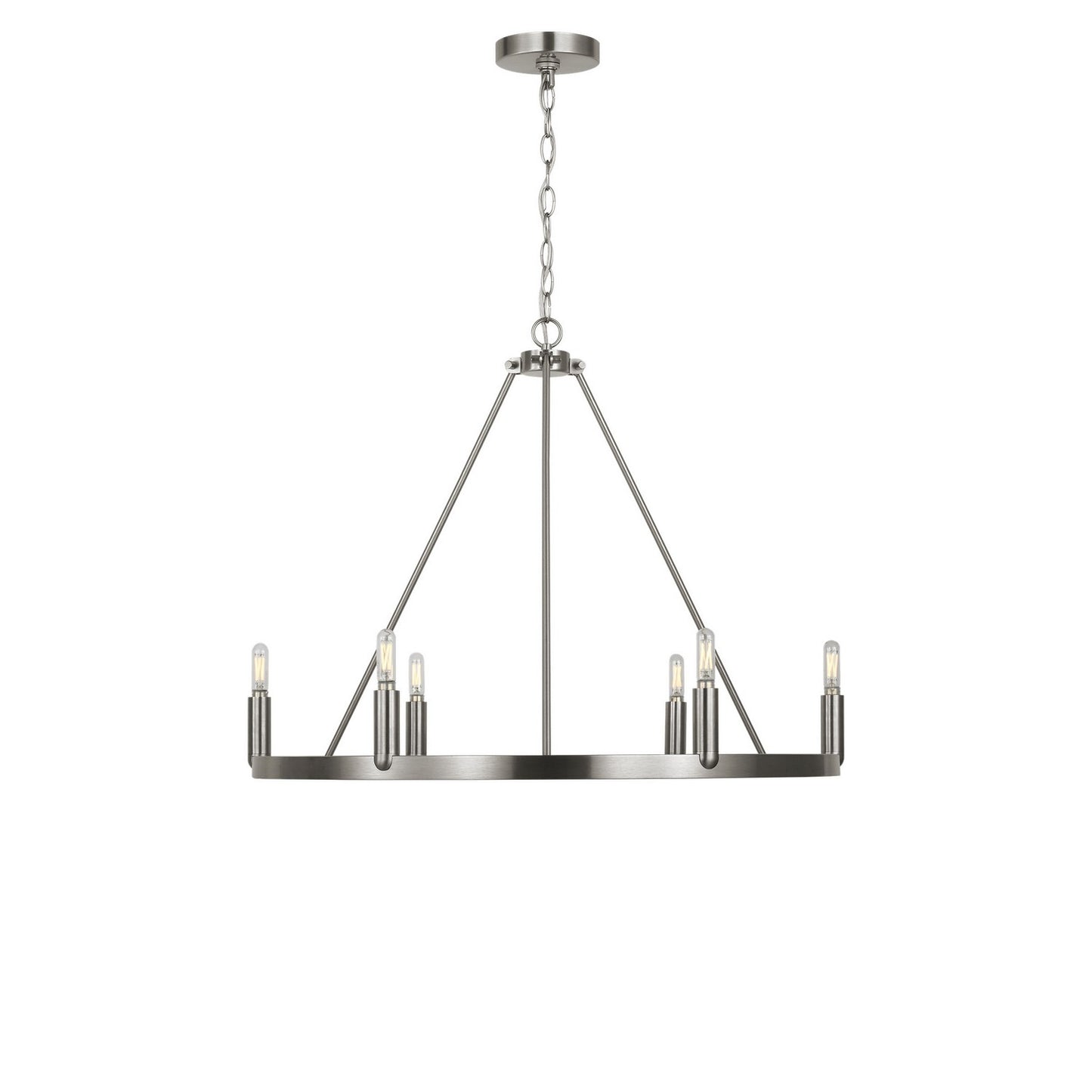 Mirla Six Light Chandelier in Brushed Nickel