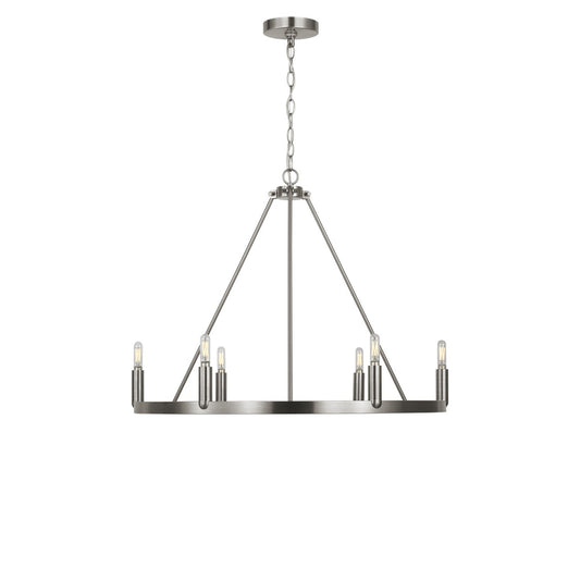 Mirla Six Light Chandelier in Brushed Nickel