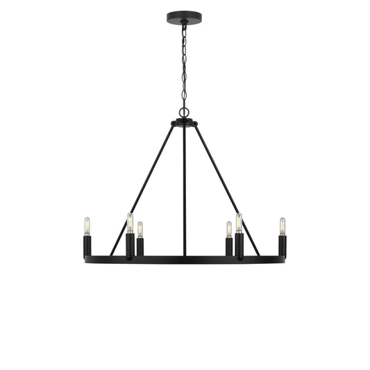 Mirla Six Light Chandelier in Midnight Black