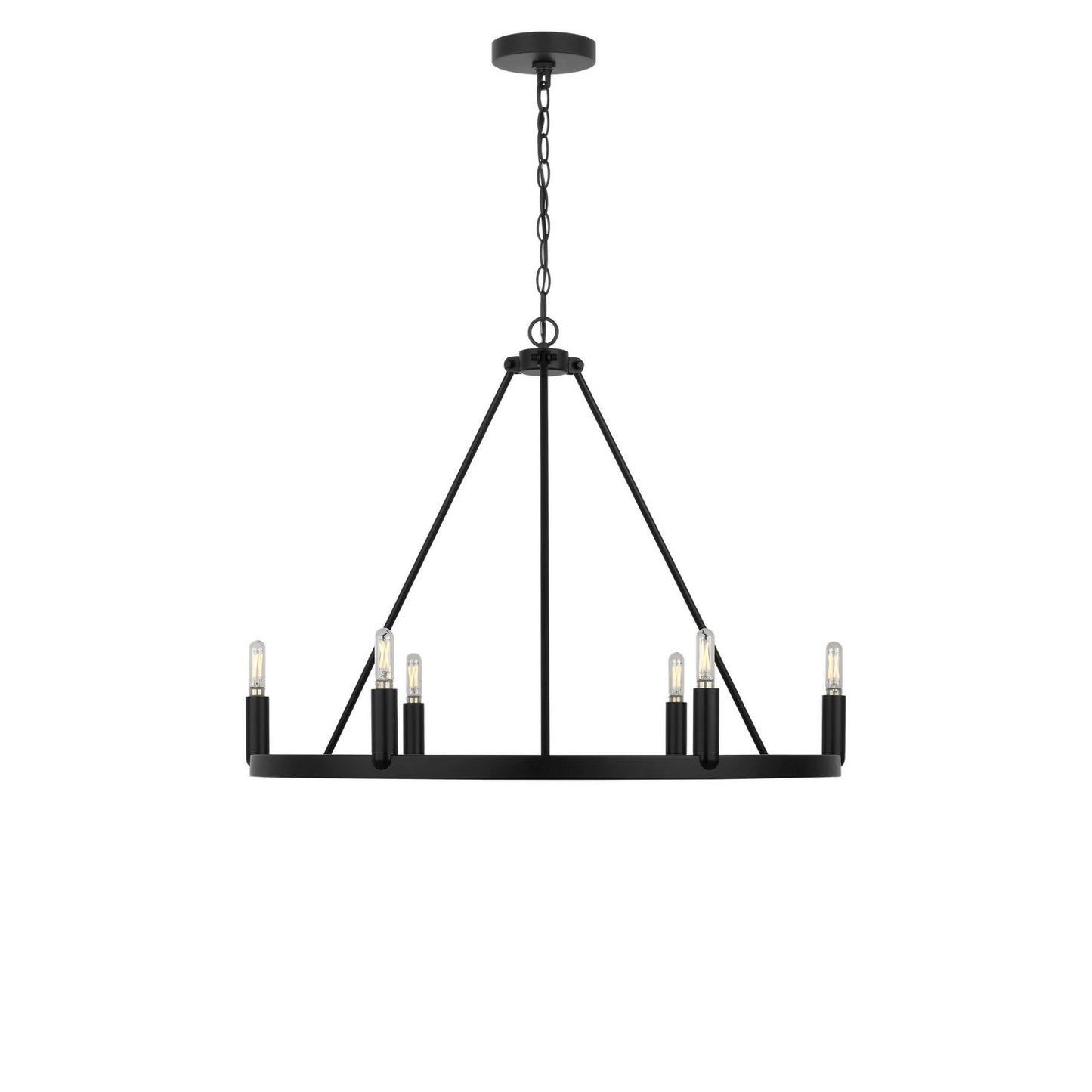 Mirla Six Light Chandelier in Midnight Black