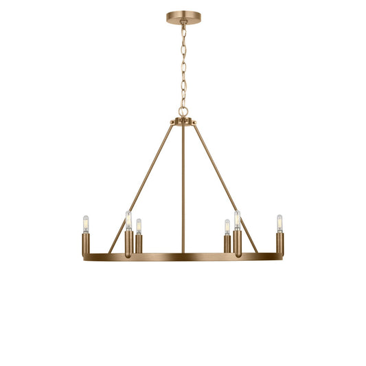 Mirla Six Light Chandelier in Satin Brass