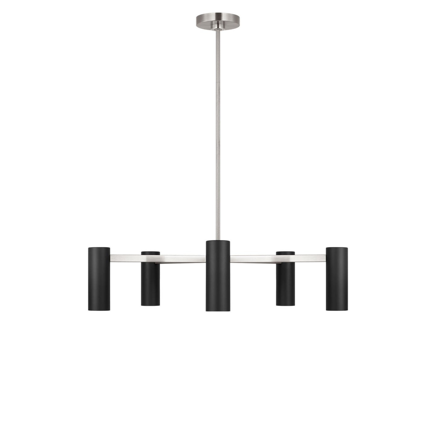 Zentro Five Light Chandelier in Brushed Nickel