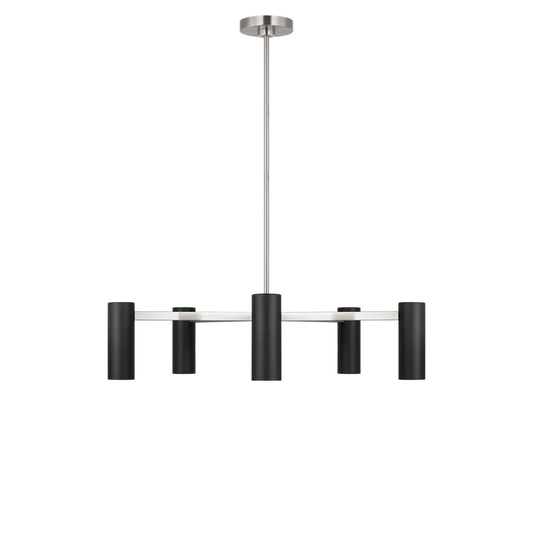 Zentro Five Light Chandelier in Brushed Nickel