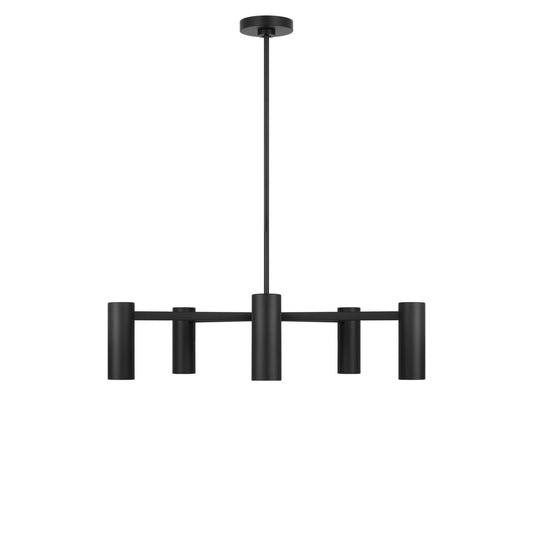 Zentro Five Light Chandelier in Midnight Black