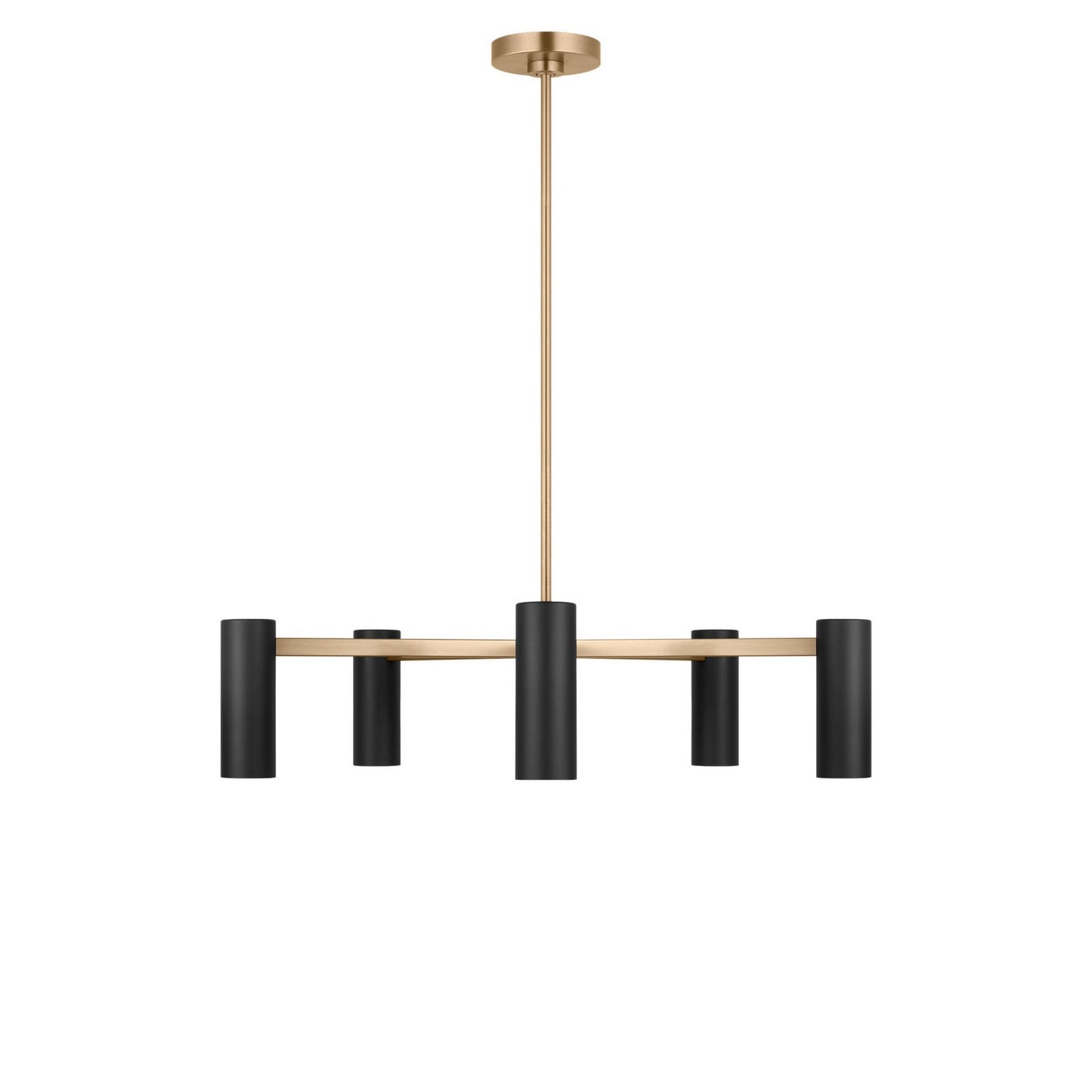 Zentro Five Light Chandelier in Satin Brass