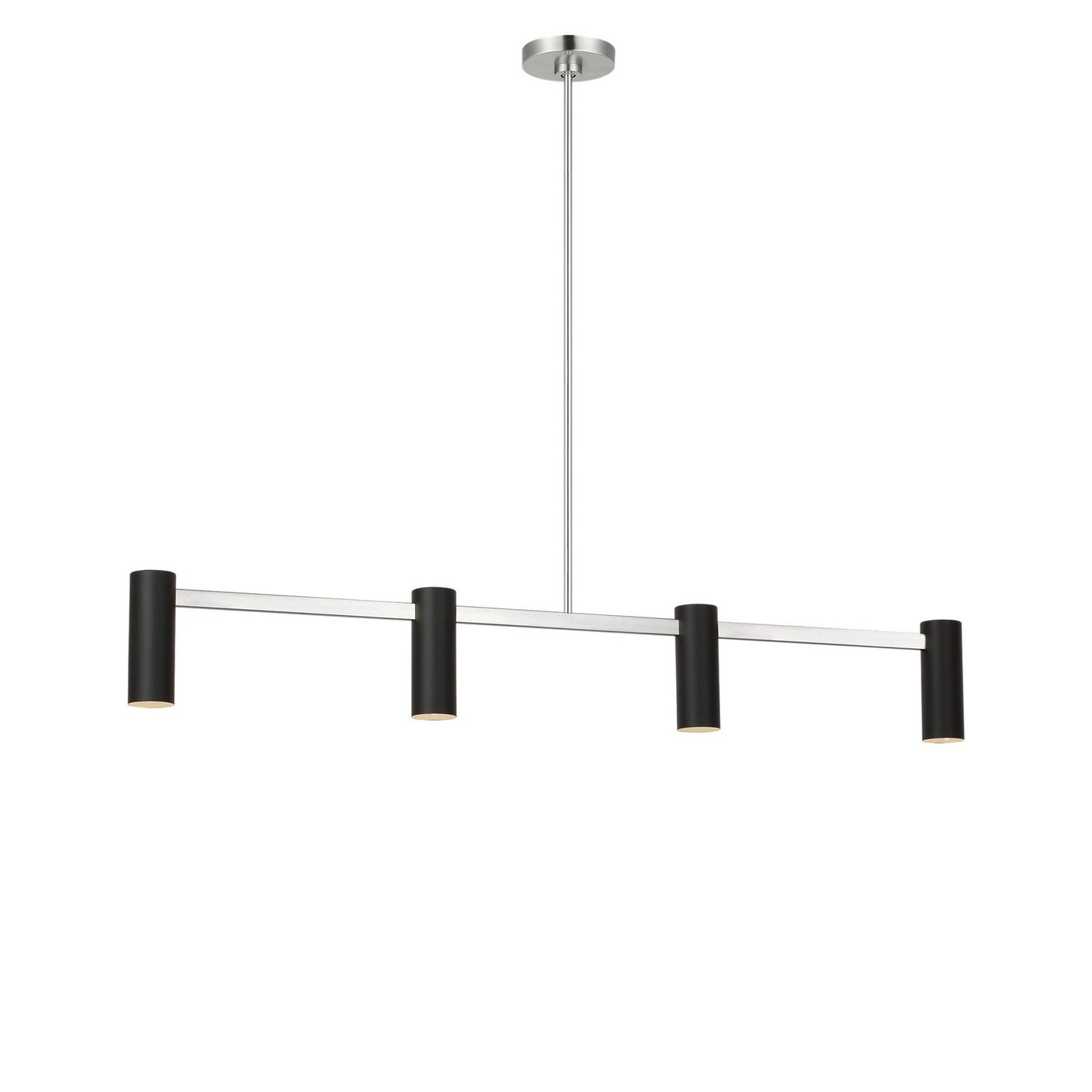 Zentro Four Light Linear Chandelier in Brushed Nickel