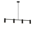 Zentro Four Light Linear Chandelier in Midnight Black