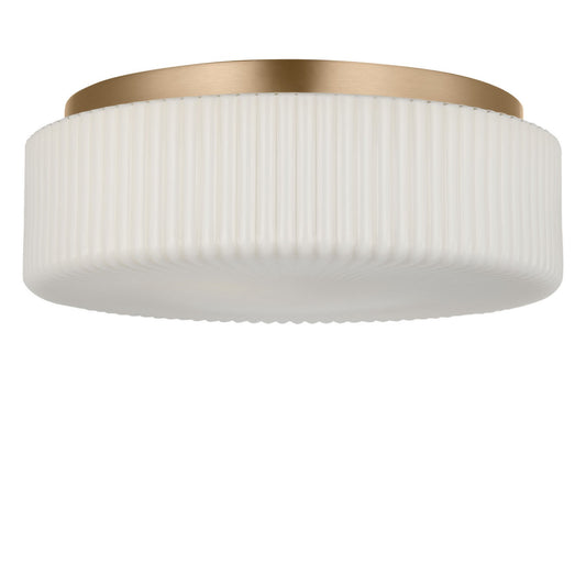 Axira Two Light Flush Mount in Satin Brass