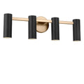 Zentro Four Light Vanity in Satin Brass