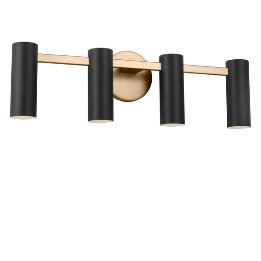 Zentro Four Light Vanity in Satin Brass