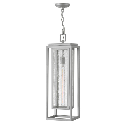 Republic LED Hanging Lantern in Satin Nickel