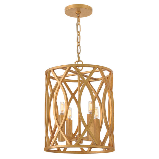 Leona LED Pendant in Distressed Brass