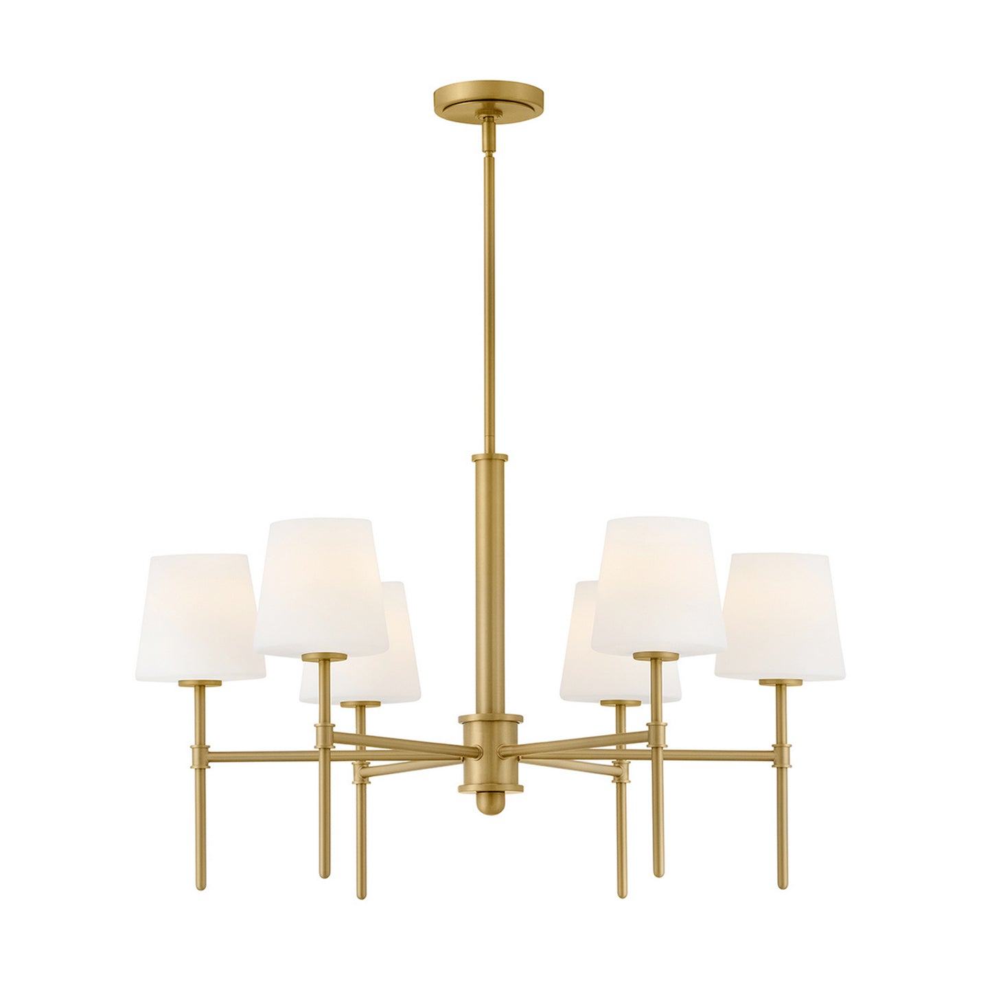 Saunders LED Chandelier in Lacquered Brass
