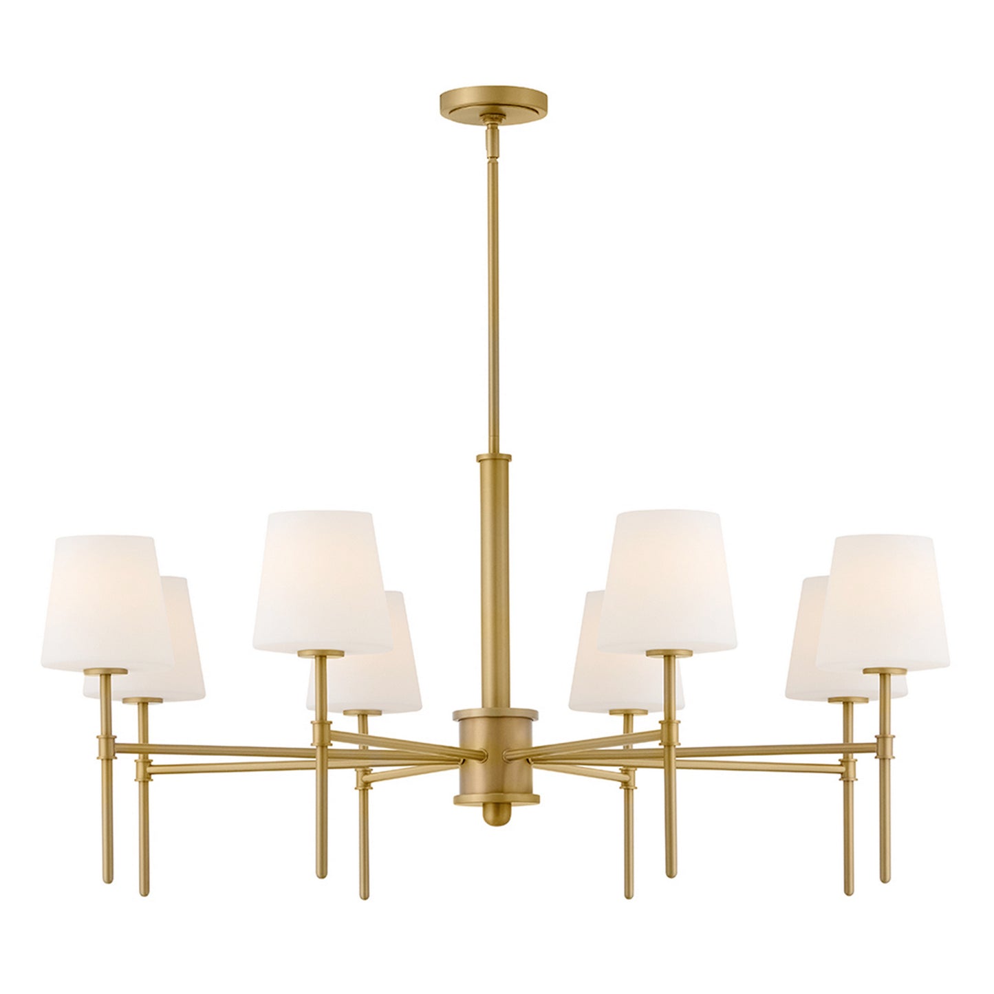 Saunders LED Chandelier in Lacquered Brass