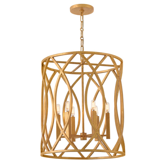 Leona LED Pendant in Distressed Brass