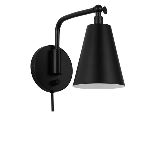 Drae One Light Wall Sconce in Midnight Black