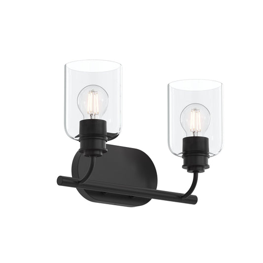 Reines Two Light Bath Vanity in Matte Black