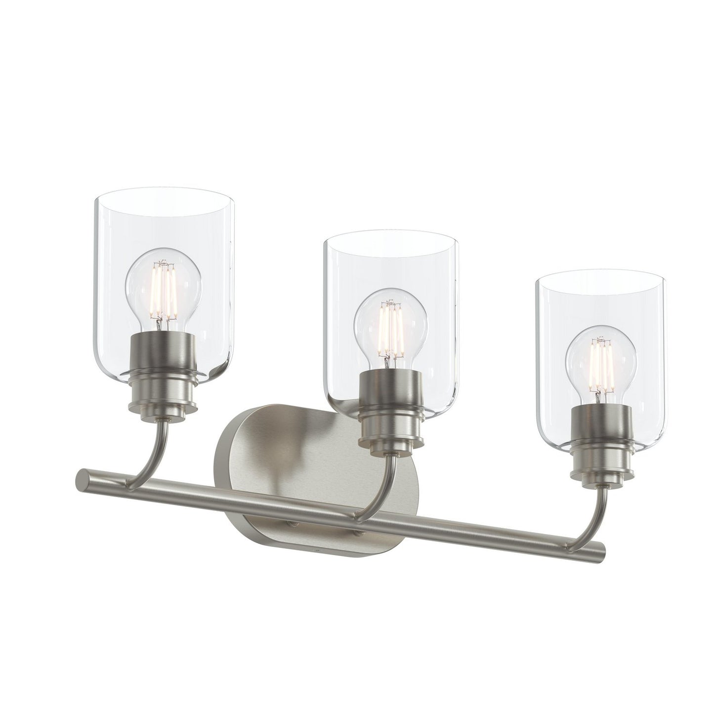 Reines Three Light Bath Vanity in Brushed Nickel