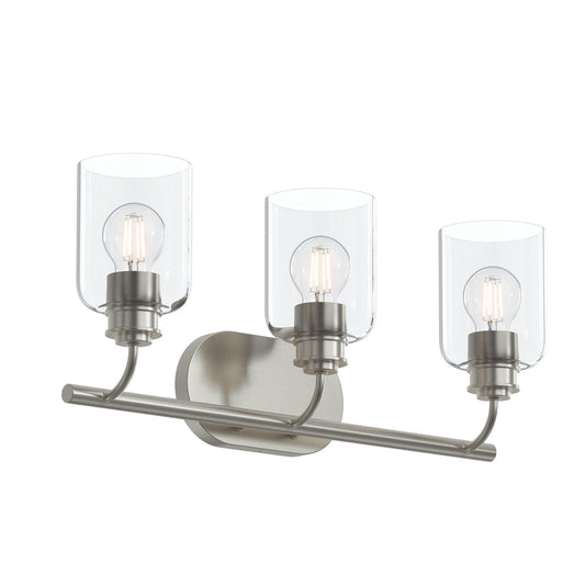 Reines Three Light Bath Vanity in Brushed Nickel
