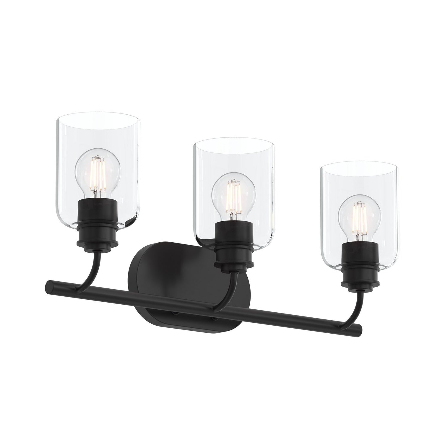 Reines Three Light Bath Vanity in Matte Black