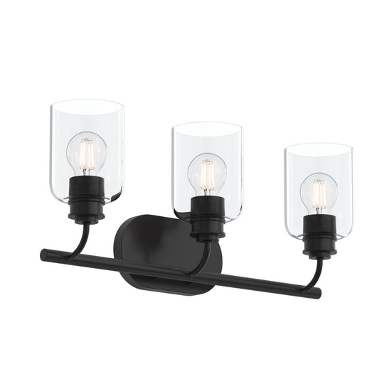 Reines Three Light Bath Vanity in Matte Black