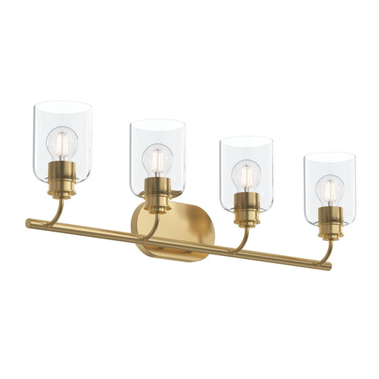Reines Four Light Bath Vanity in Brushed Gold