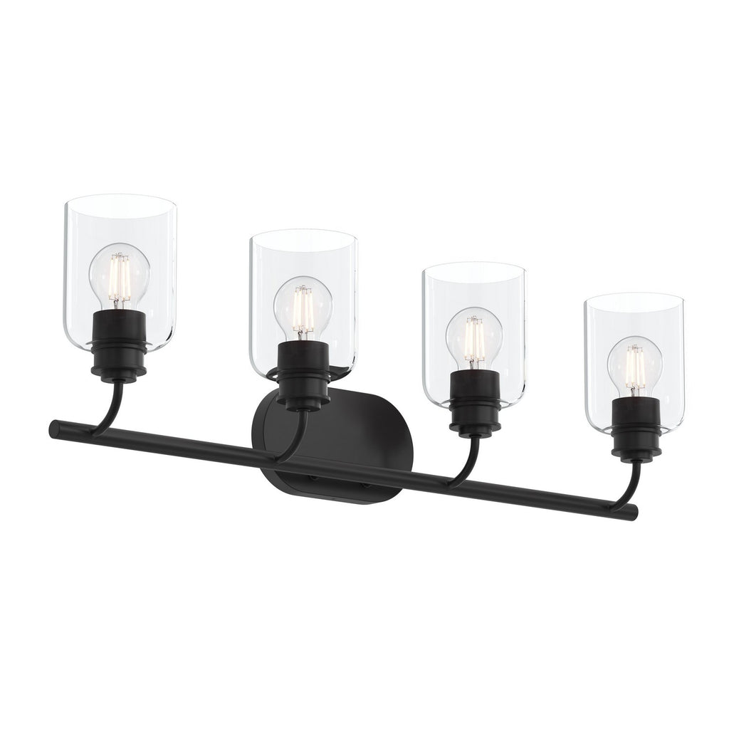 Reines Four Light Bath Vanity in Matte Black