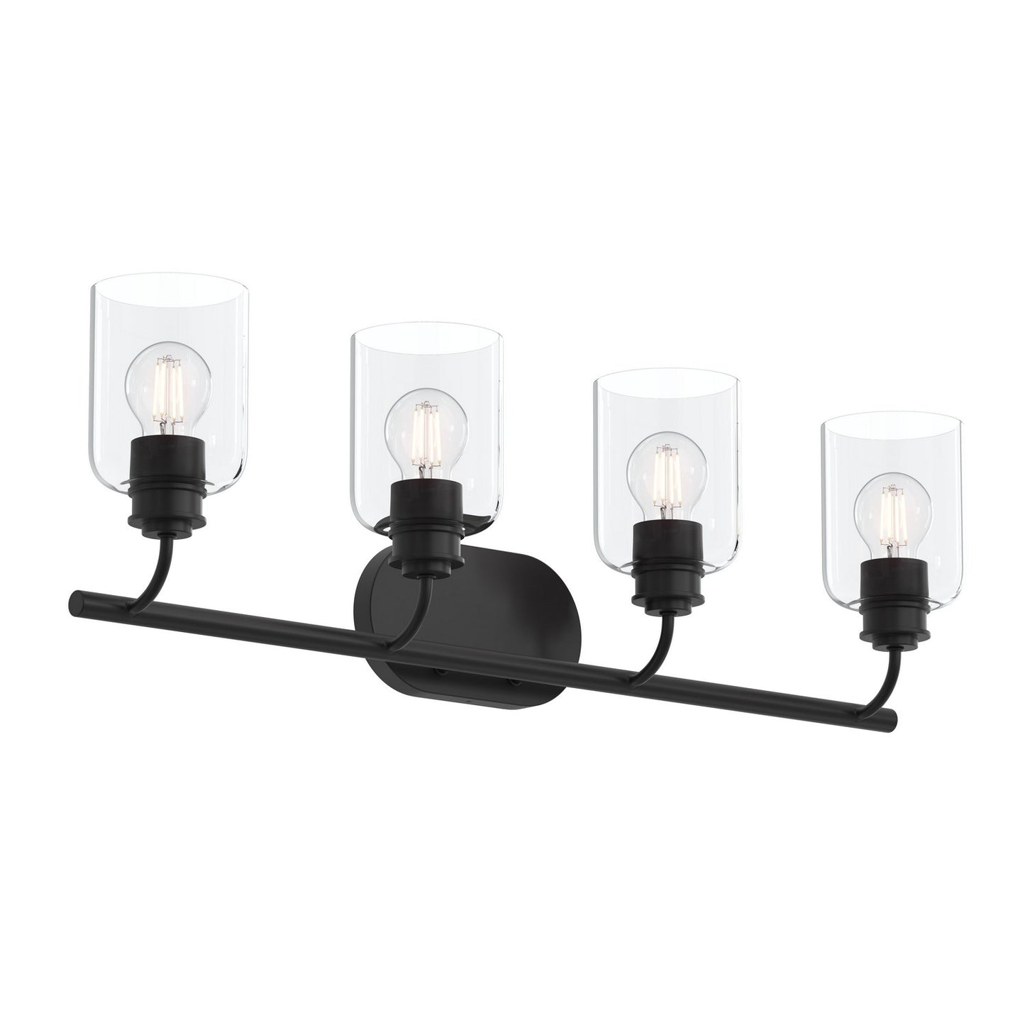 Reines Four Light Bath Vanity in Matte Black