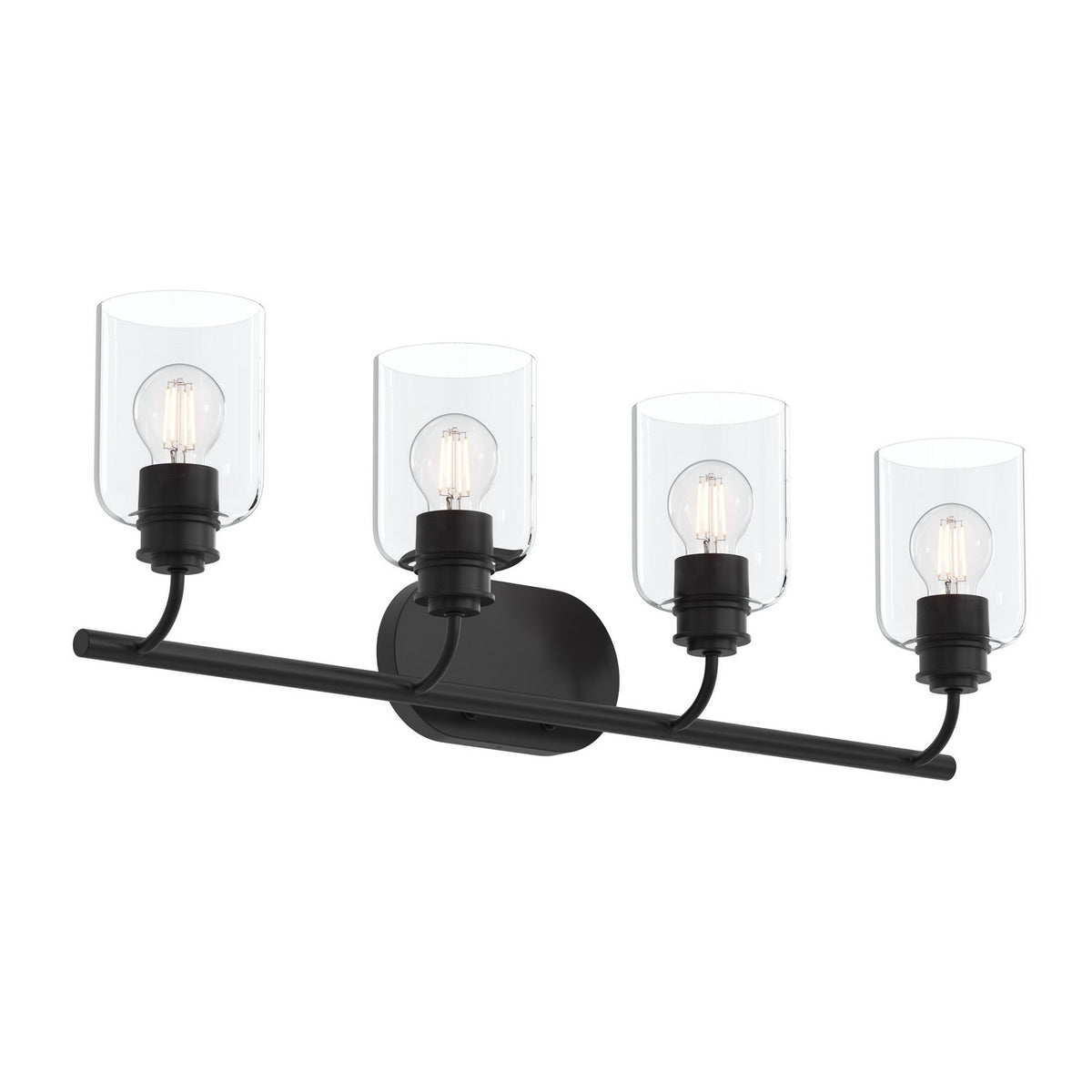 Reines Four Light Bath Vanity in Matte Black