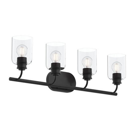 Reines Four Light Bath Vanity in Matte Black