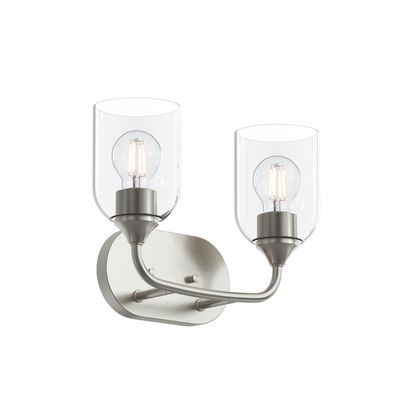 Ilia Two Light Bath Vanity in Brushed Nickel