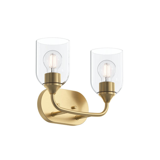 Ilia Two Light Bath Vanity in Brushed Gold